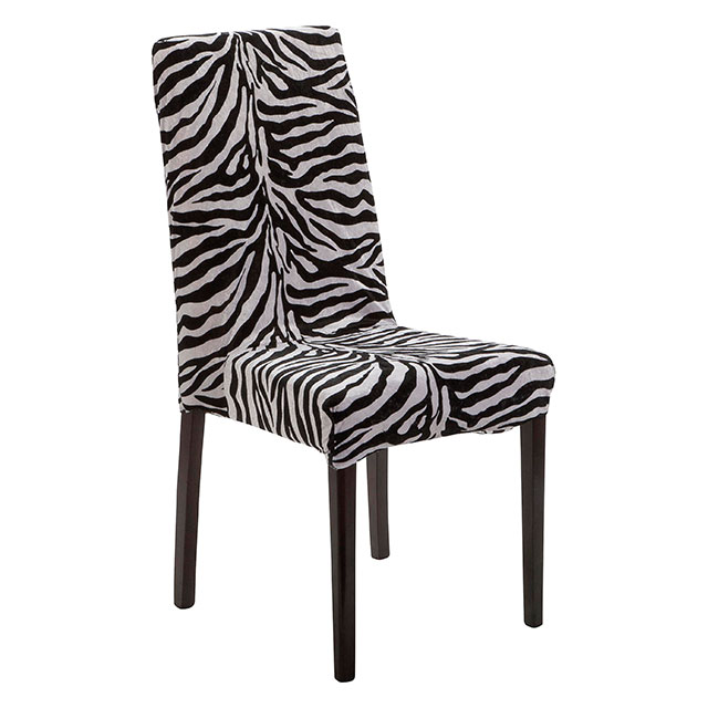 Picasso Highback Dark Wood Dining Chair Zebra for Hire from Well